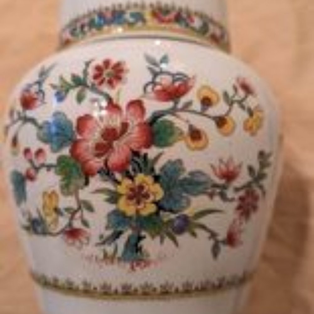 Ginger Jar - Ming Rose pattern by Coalport Bone China England ("Repaired)
